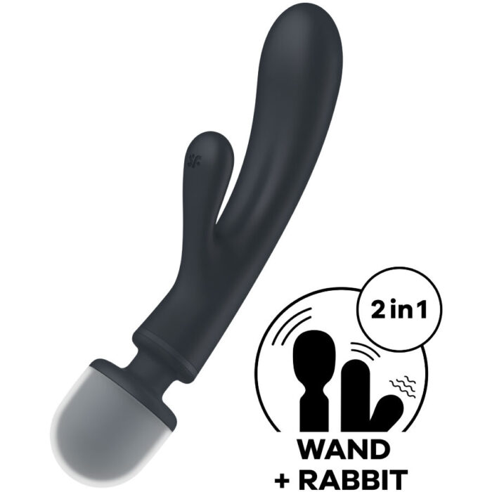 SATISFYER - TRIPLE LOVER MASAJEADOR VIBRADOR RABBIT GRIS - CandyHot - Foto 6