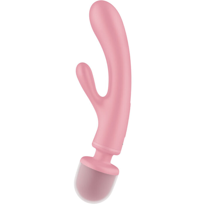 SATISFYER - TRIPLE LOVER MASAJEADOR VIBRADOR RABBIT ROSA - CandyHot - Foto 3