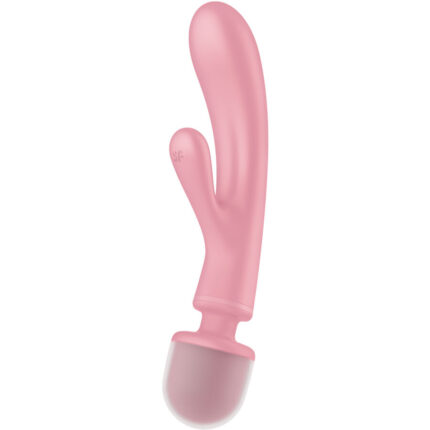 SATISFYER - TRIPLE LOVER MASAJEADOR VIBRADOR RABBIT ROSA - CandyHot - Foto 1