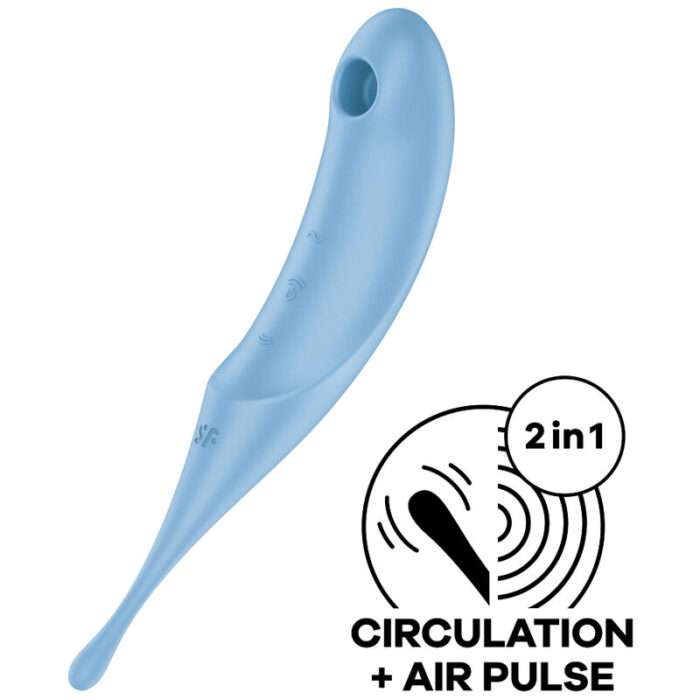 SATISFYER - TWIRLING PRO ESTIMULADOR Y VIBRADOR AZUL - CandyHot - Foto 1