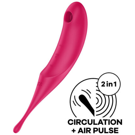 SATISFYER - TWIRLING PRO ESTIMULADOR Y VIBRADOR ROJO - CandyHot - Foto 1