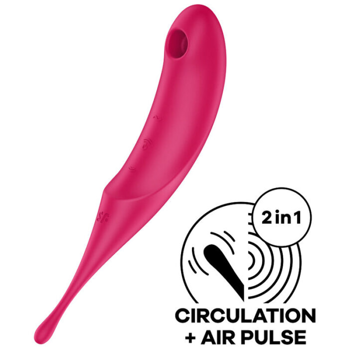 SATISFYER - TWIRLING PRO ESTIMULADOR Y VIBRADOR ROJO - CandyHot - Foto 1