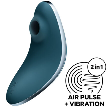 SATISFYER - VULVA LOVER 1 ESTIMULADOR Y VIBRADOR AZUL - CandyHot - Foto 1