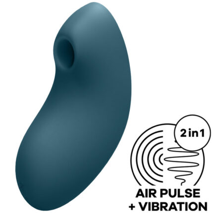SATISFYER - VULVA LOVER 2 ESTIMULADOR Y VIBRADOR AZUL - CandyHot - Foto 1