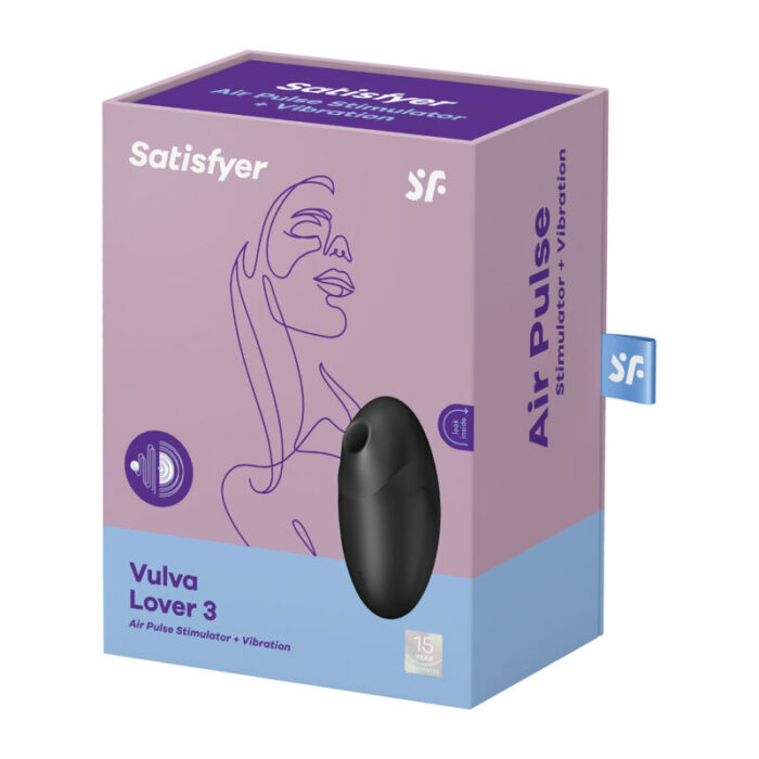 SATISFYER - VULVA LOVER 3 ESTIMULADOR Y VIBRADOR NEGRO - CandyHot - Foto 4