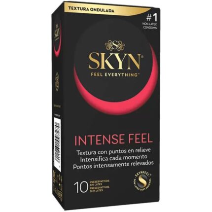 SKYN - PRESERVATIVO INTENSE FEEL TEXTURA CON DISEÑO ONDULADO 10 UNIDADES - CandyHot - Foto 1