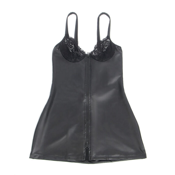 SUBBLIME - 957575 VESTIDO DE CUERO CON CREMALLERA NEGRO L/XL - CandyHot - Foto 5