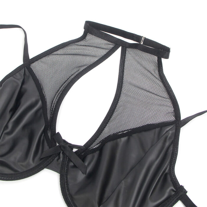 SUBBLIME - 957582 CONJUNTO SUJETADOR Y FALDA DE CUERO NEGRO S/M - CandyHot - Foto 5