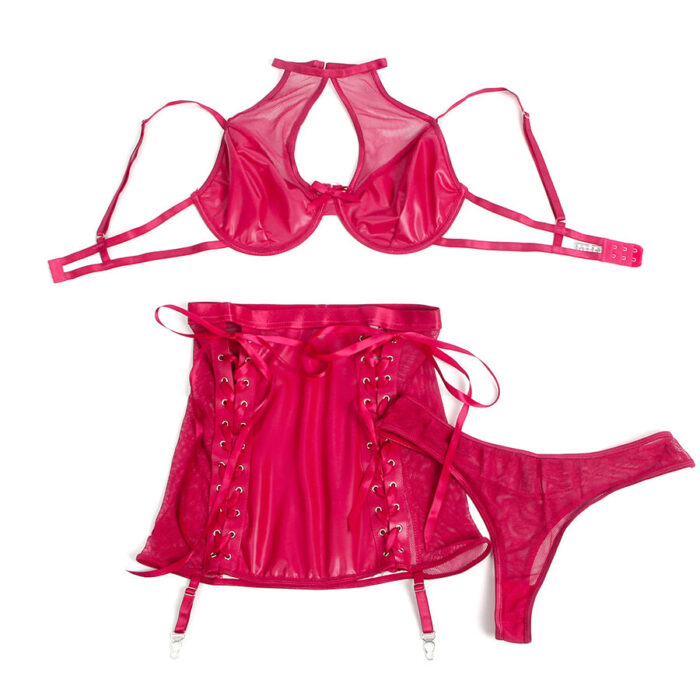 SUBBLIME - 957605 CONJUNTO SUJETADOR Y FALDA DE CUERO ROJO S/M - CandyHot - Foto 5
