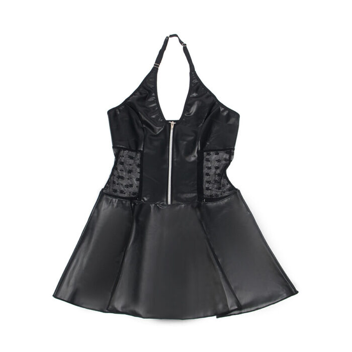 SUBBLIME - 957711 VESTIDO DE CUERO CON CREMALLERA Y ENCAJE NEGRO L/XL - CandyHot - Foto 5