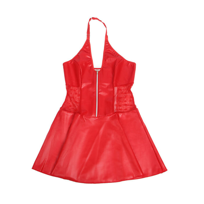 SUBBLIME - 957728 VESTIDO DE CUERO CON CREMALLERA Y ENCAJE ROJO S/M - CandyHot - Foto 5