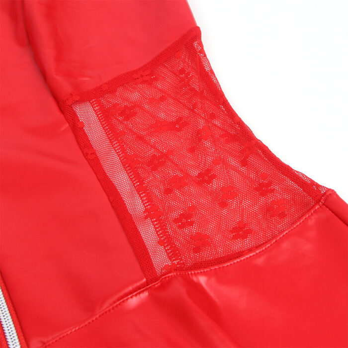 SUBBLIME - 957728 VESTIDO DE CUERO CON CREMALLERA Y ENCAJE ROJO S/M - CandyHot - Foto 6